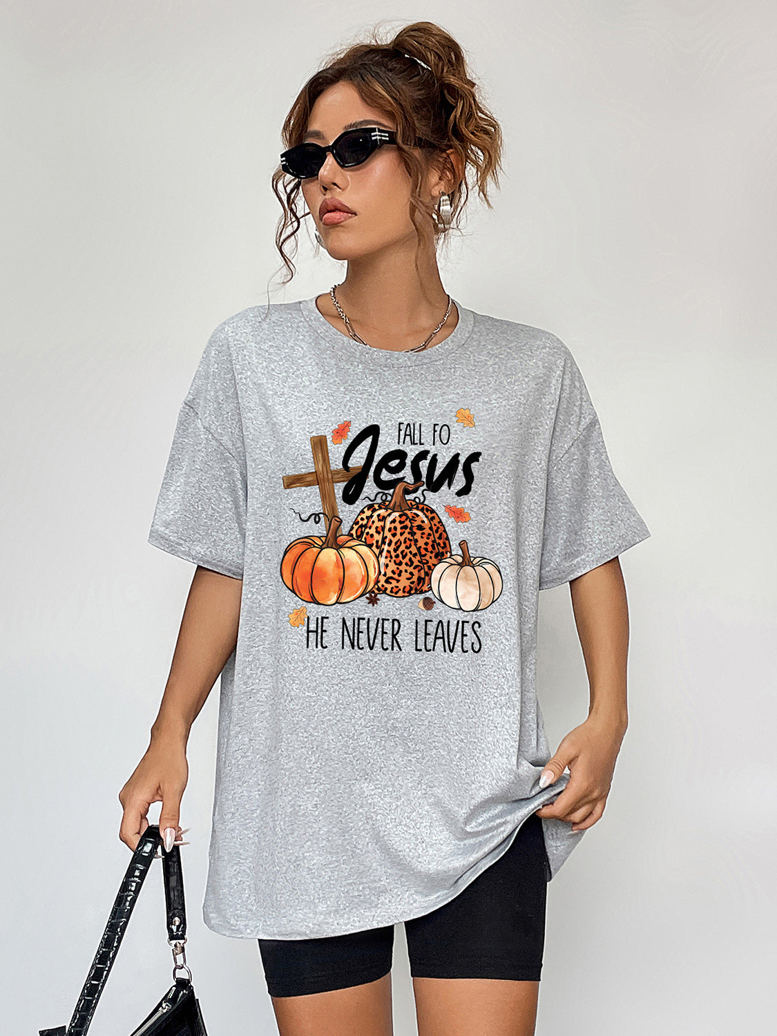 Jersey Girls Love Jesus Round Neck Short Sleeve Fall Season Graphic T-Shirt