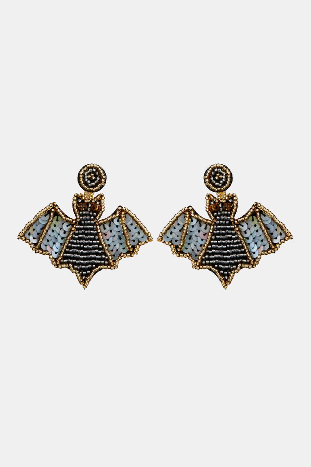 Batter Up Bat Shape Beaded Dangle Earrings