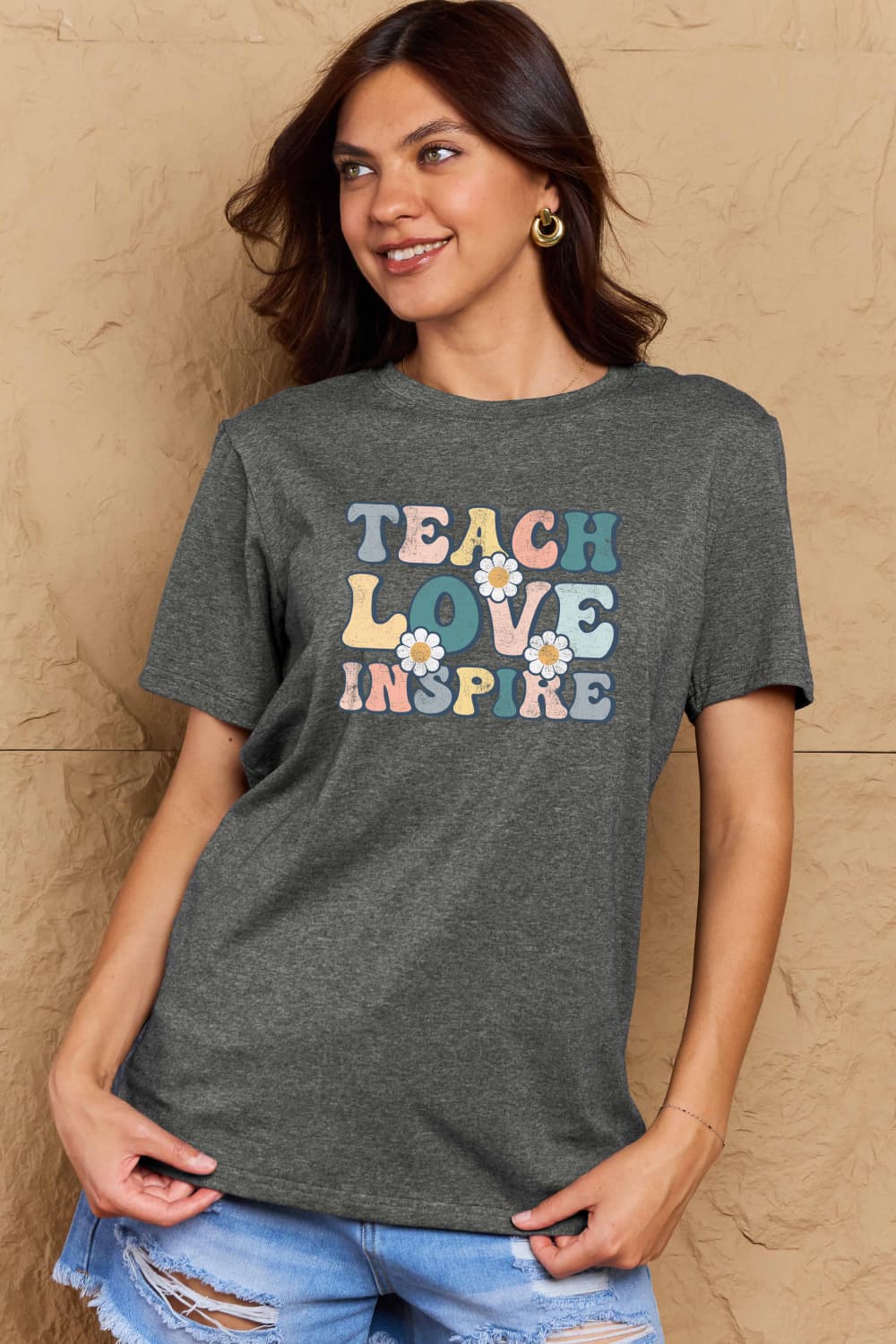 If you can read this Simply Love Full Size TEACH LOVE INSPIRE Graphic Cotton T-Shirt