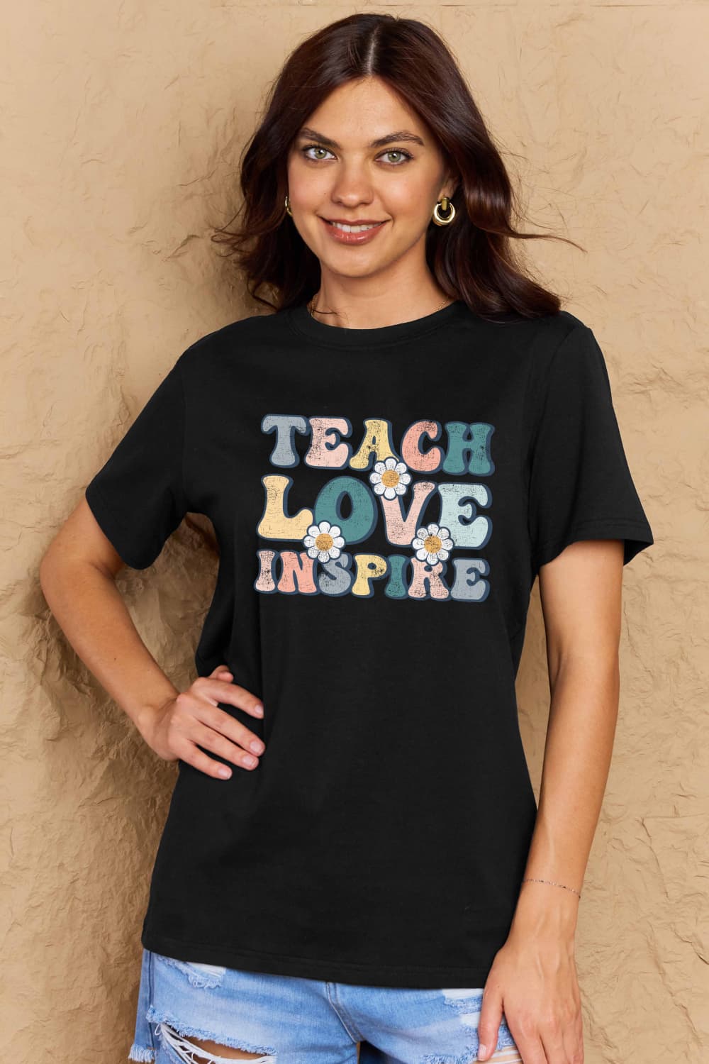 If you can read this Simply Love Full Size TEACH LOVE INSPIRE Graphic Cotton T-Shirt