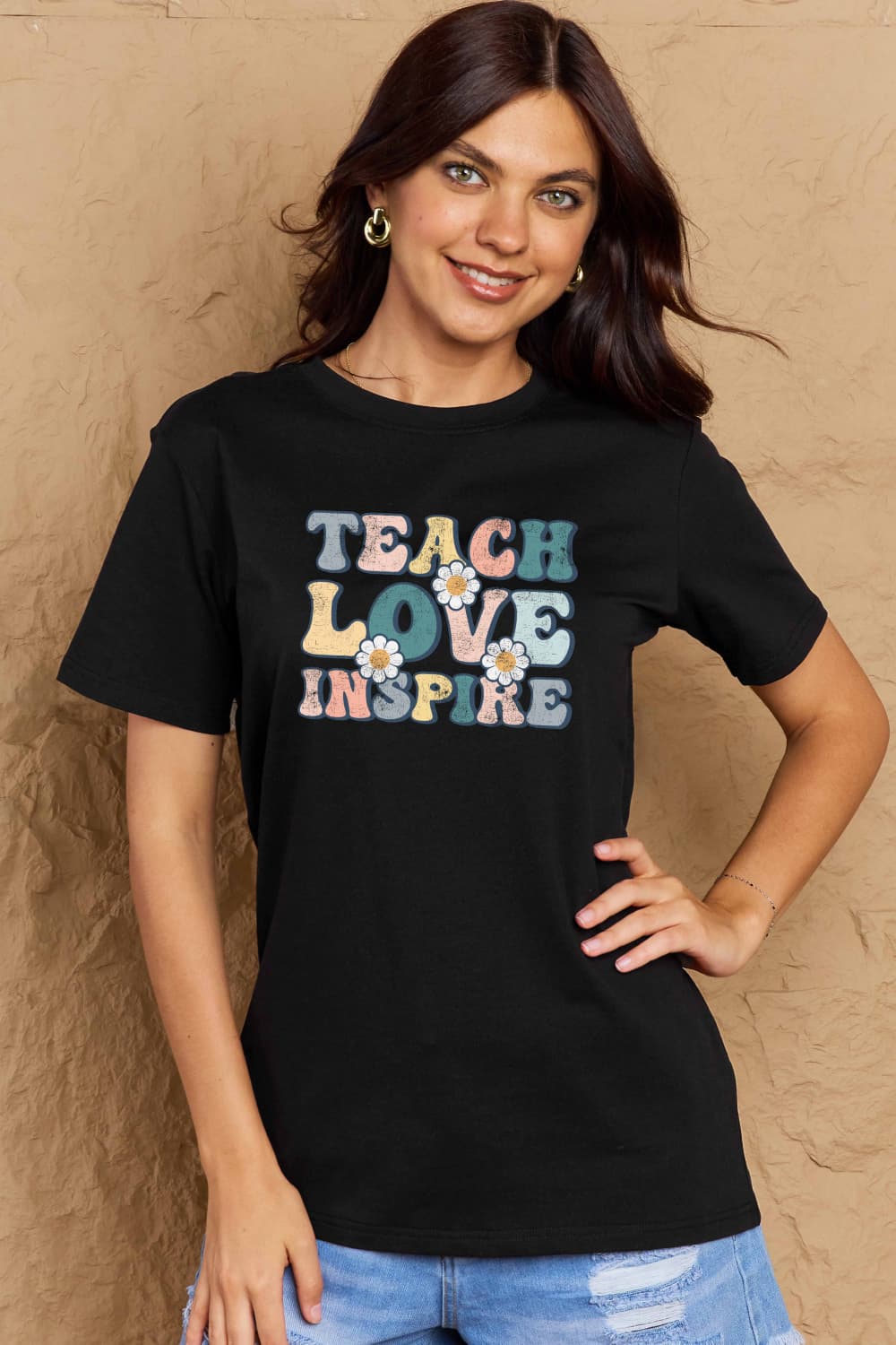 If you can read this Simply Love Full Size TEACH LOVE INSPIRE Graphic Cotton T-Shirt