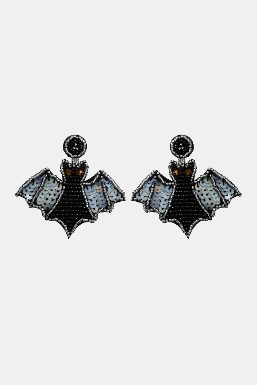 Batter Up Bat Shape Beaded Dangle Earrings