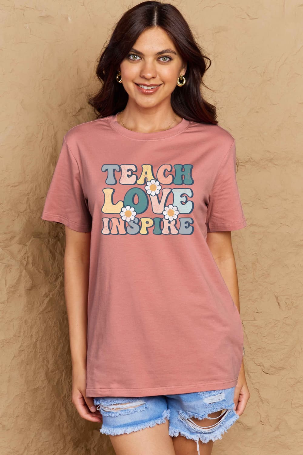 If you can read this Simply Love Full Size TEACH LOVE INSPIRE Graphic Cotton T-Shirt