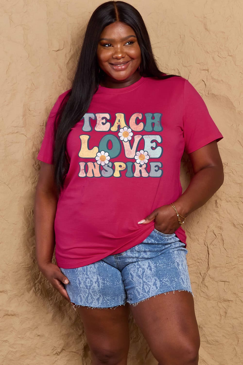 If you can read this Simply Love Full Size TEACH LOVE INSPIRE Graphic Cotton T-Shirt