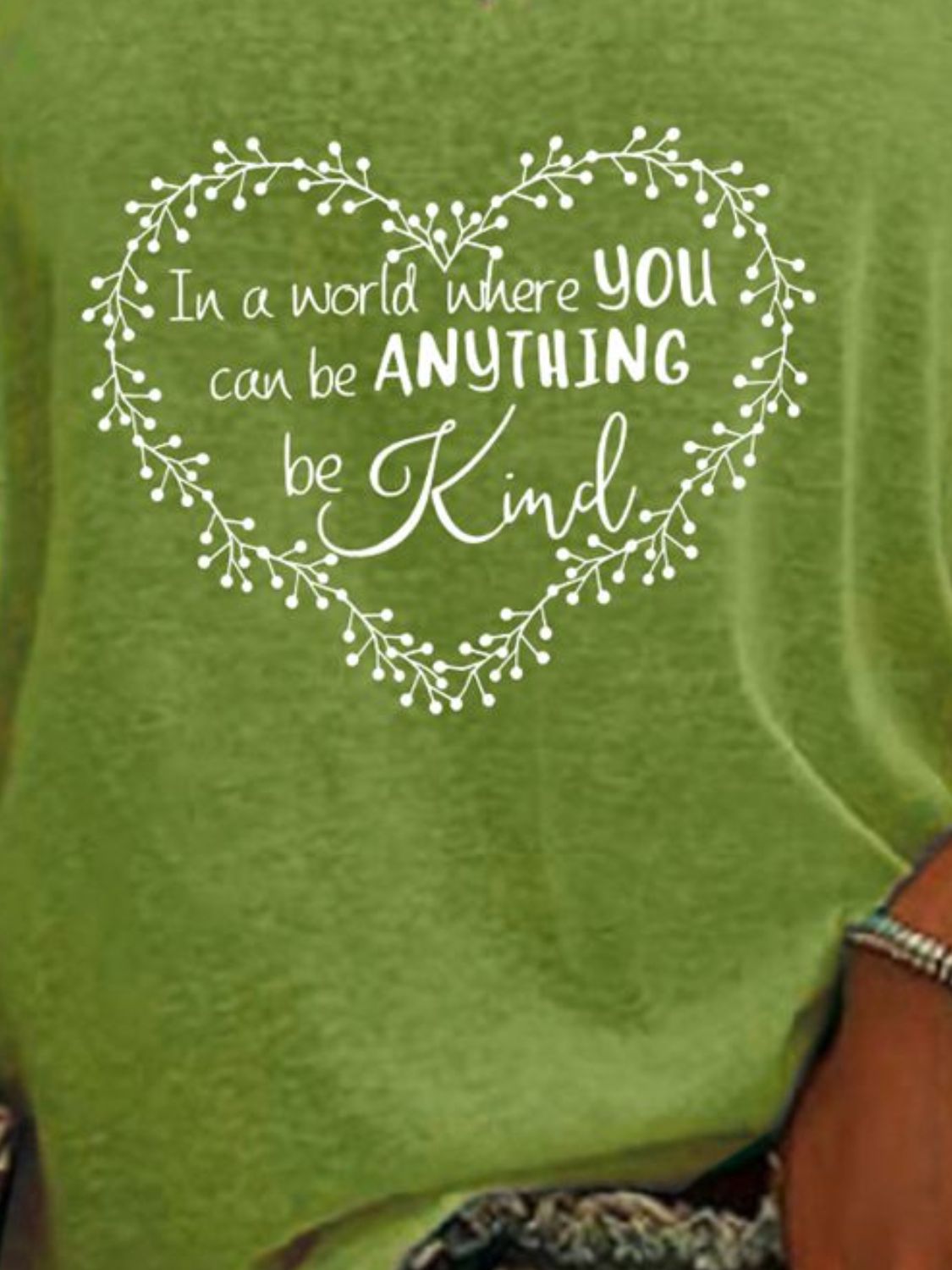 Be KIND Full Size Heart Graphic V-Neck Tank