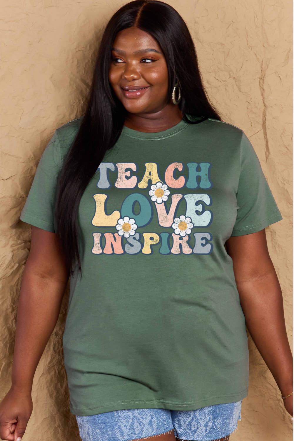 If you can read this Simply Love Full Size TEACH LOVE INSPIRE Graphic Cotton T-Shirt