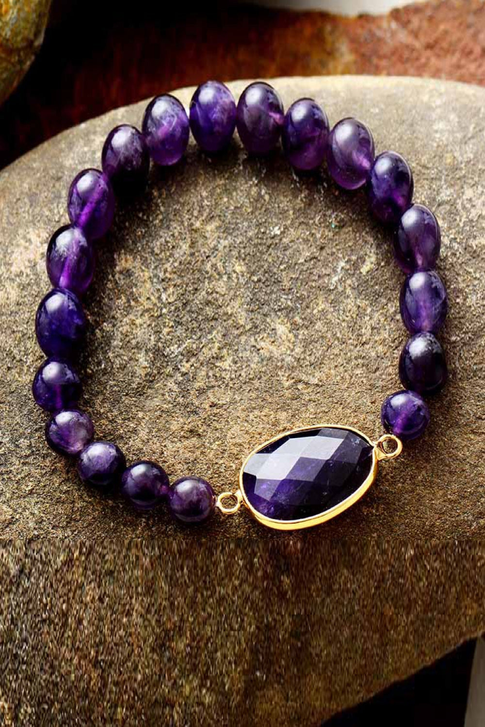 Confident in my skin Handmade Amethyst Beaded Bracelet