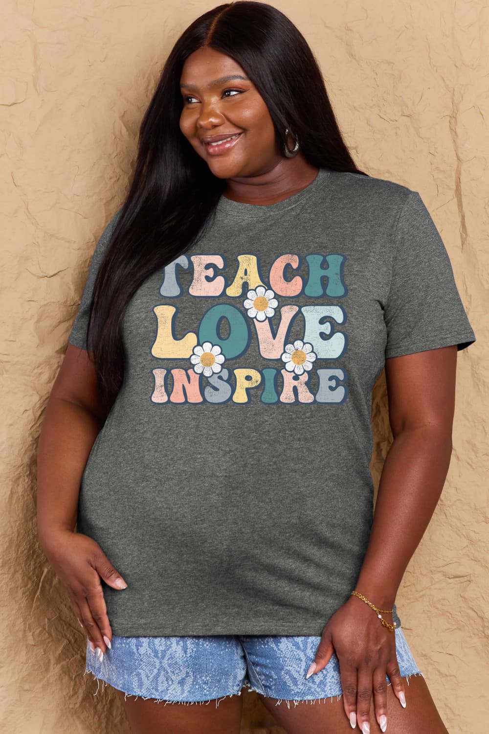 If you can read this Simply Love Full Size TEACH LOVE INSPIRE Graphic Cotton T-Shirt