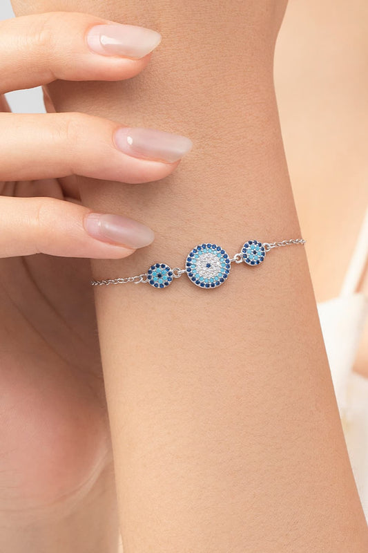 Dainty and Perfect 925 Sterling Silver Artificial Turquoise Bracelet