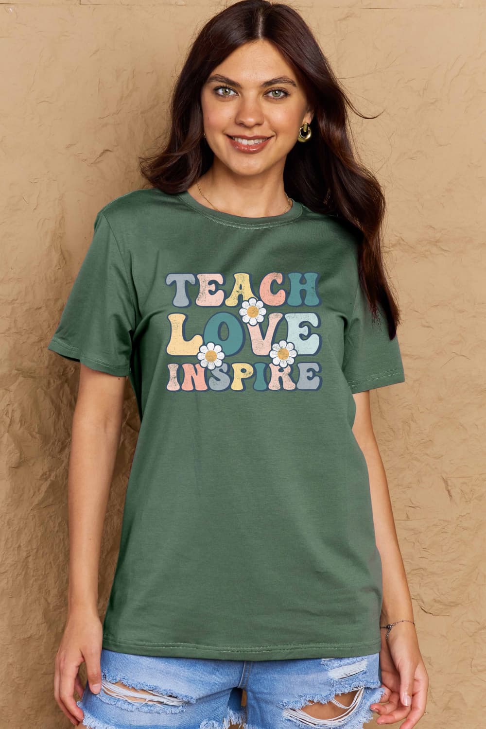 If you can read this Simply Love Full Size TEACH LOVE INSPIRE Graphic Cotton T-Shirt