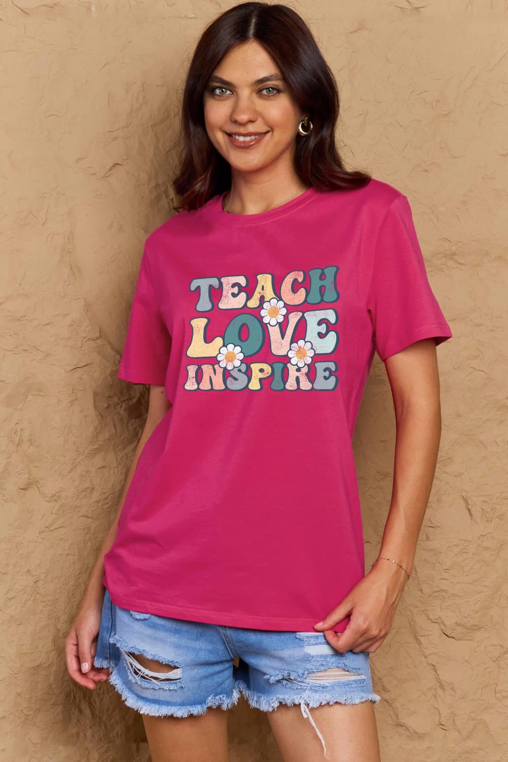 If you can read this Simply Love Full Size TEACH LOVE INSPIRE Graphic Cotton T-Shirt