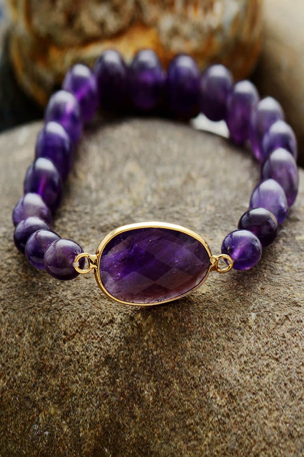 Confident in my skin Handmade Amethyst Beaded Bracelet