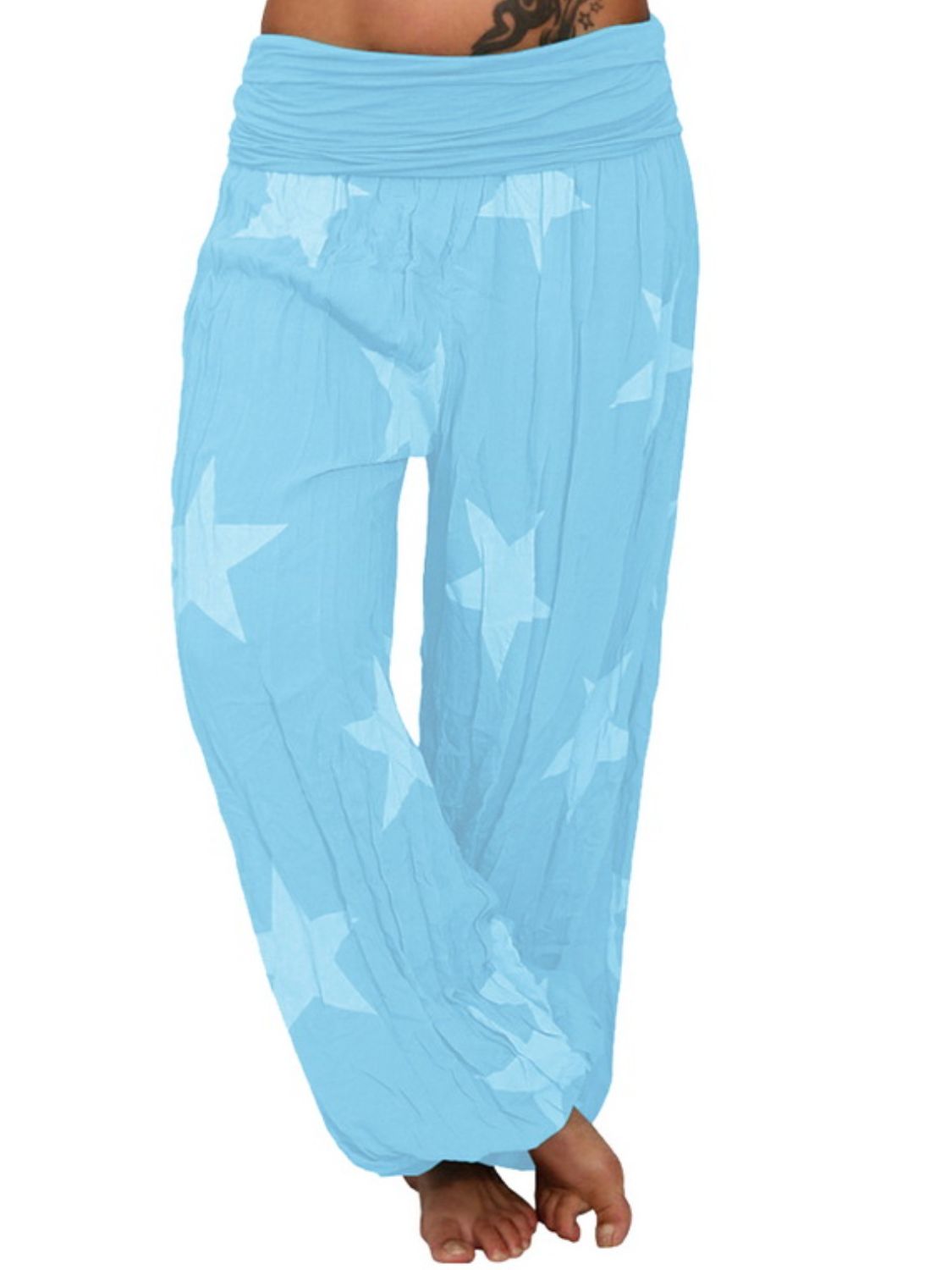 SOO COMFY Full Size Ruched High Waist Printed Pants