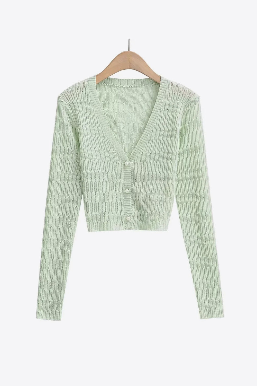 The I wish I got that Button Down Long Sleeve Cropped Cardigan