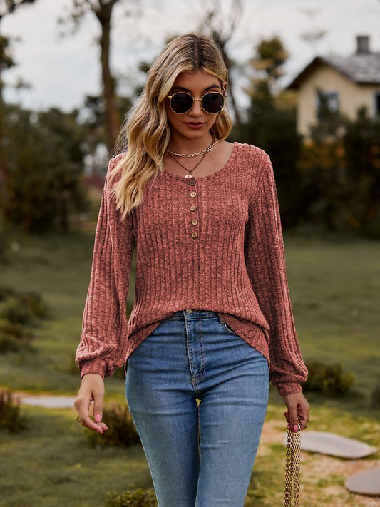 I'll always be a Round Neck Button-Down Long Sleeve Tee