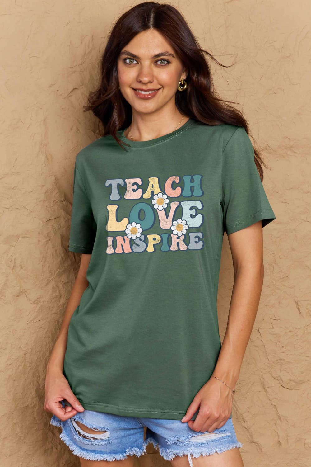 If you can read this Simply Love Full Size TEACH LOVE INSPIRE Graphic Cotton T-Shirt