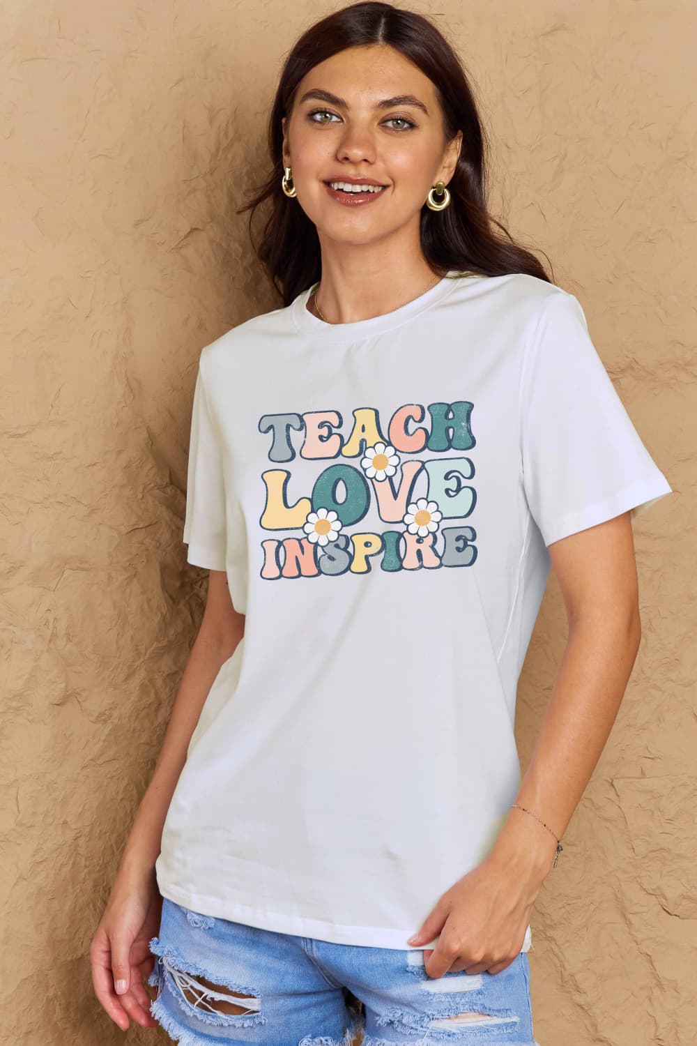 If you can read this Simply Love Full Size TEACH LOVE INSPIRE Graphic Cotton T-Shirt