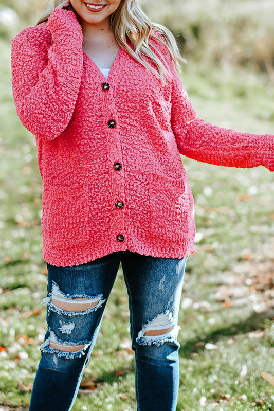 So Comfy Plus Size Button Down Cardigan with Pockets