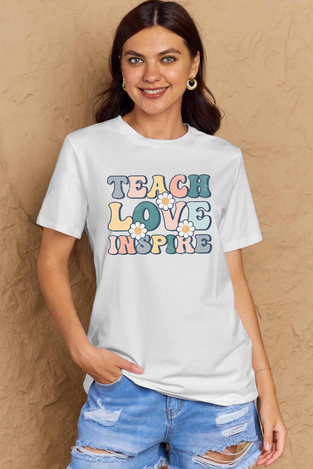 If you can read this Simply Love Full Size TEACH LOVE INSPIRE Graphic Cotton T-Shirt