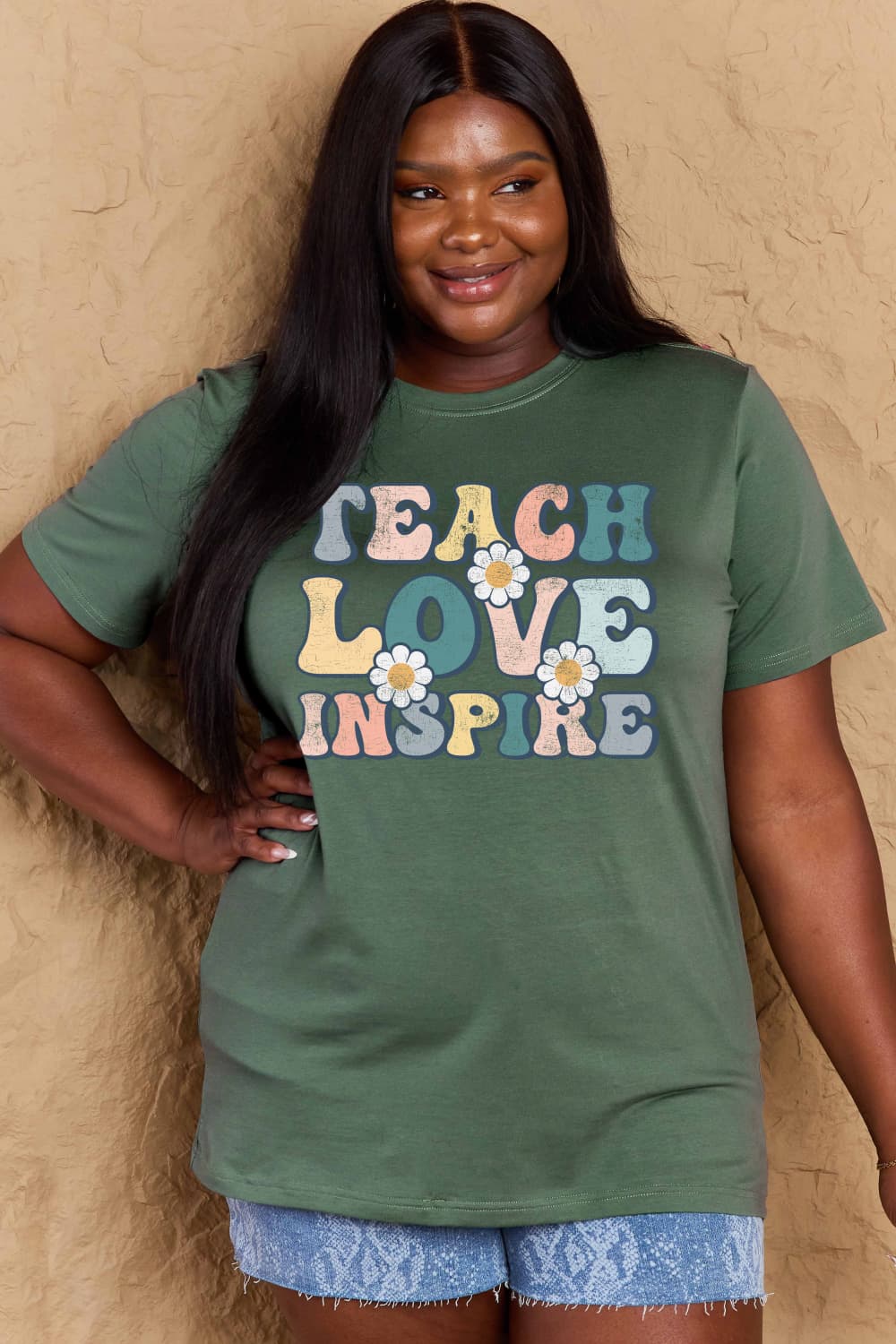 If you can read this Simply Love Full Size TEACH LOVE INSPIRE Graphic Cotton T-Shirt