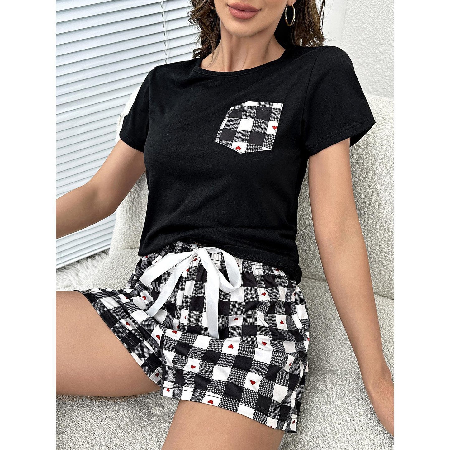 I'm a sucker for a Plaid Heart Top and Shorts Lounge Set