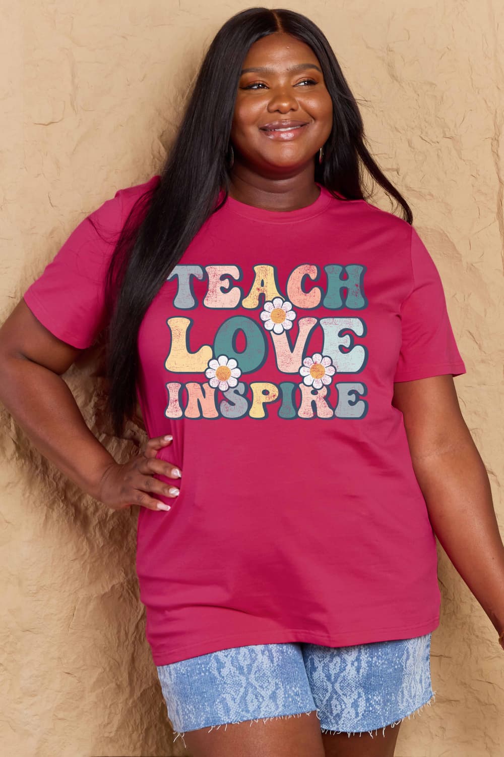 If you can read this Simply Love Full Size TEACH LOVE INSPIRE Graphic Cotton T-Shirt