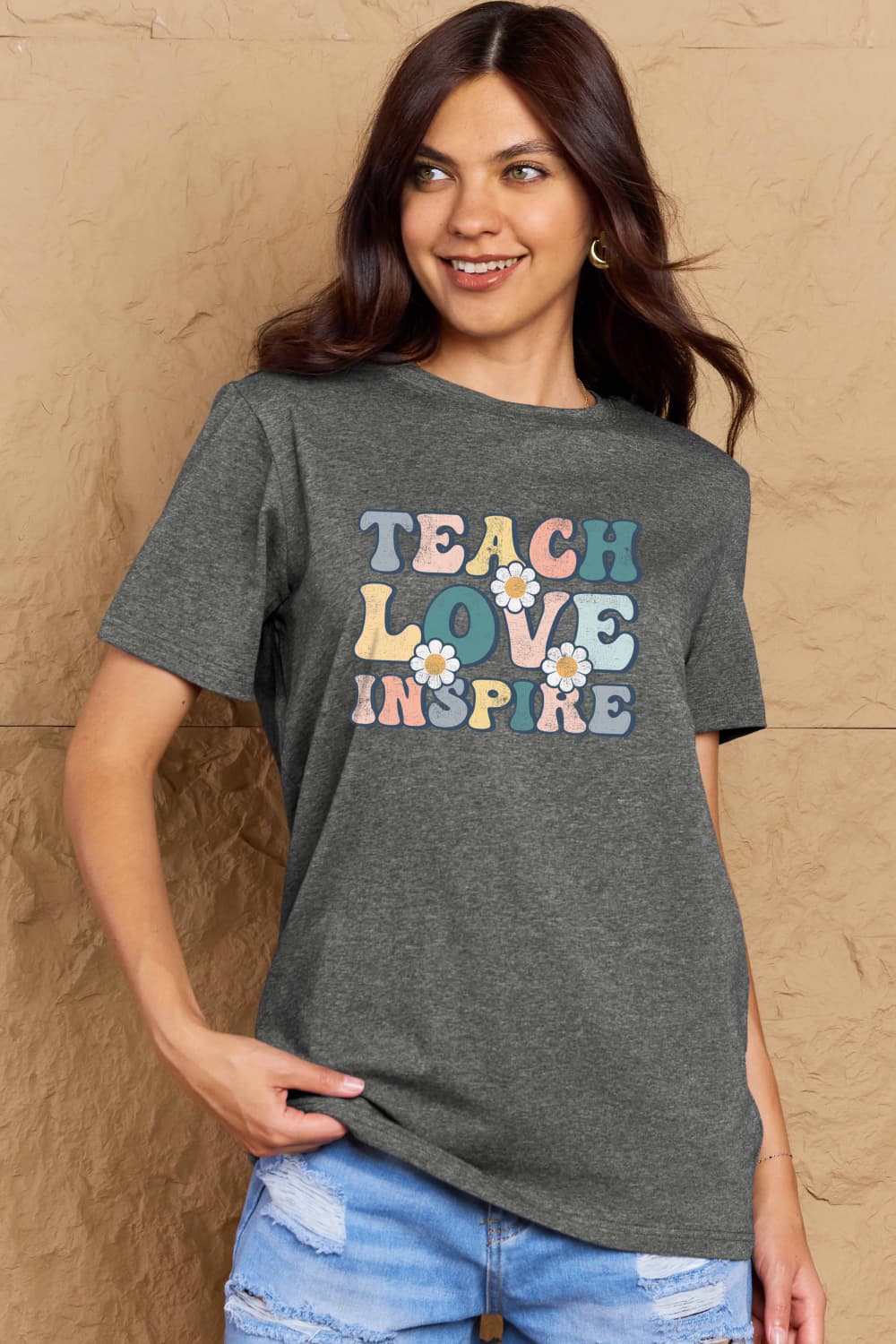 If you can read this Simply Love Full Size TEACH LOVE INSPIRE Graphic Cotton T-Shirt