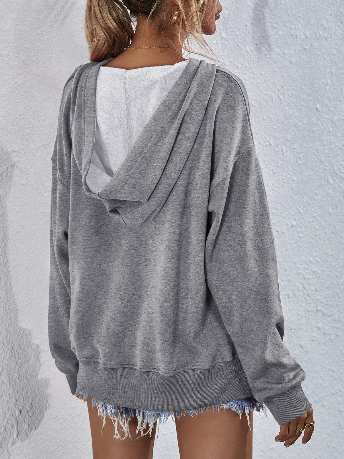 The Paparazzi Love Me Dropped Shoulder Slit Hoodie