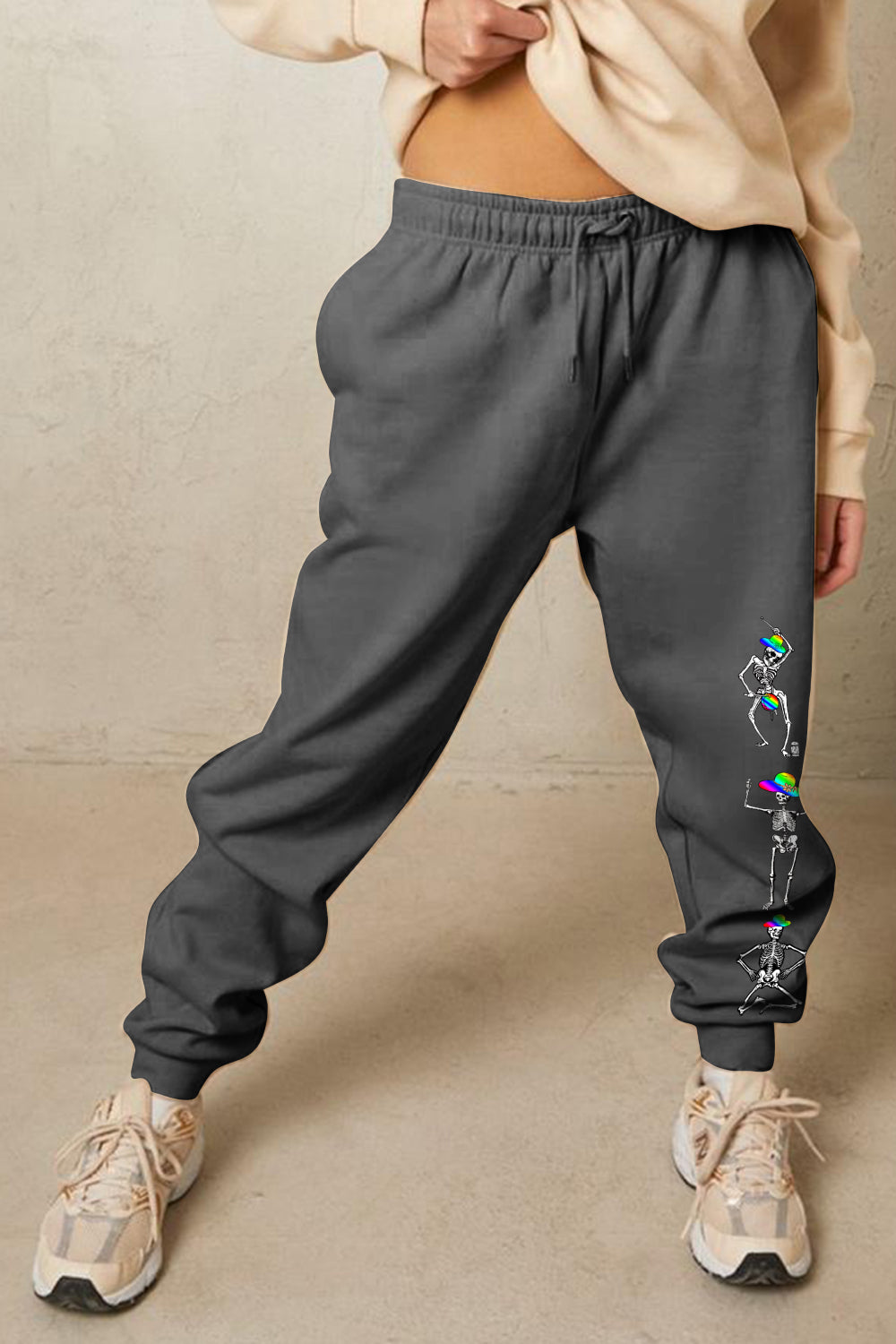 My Jilly Pop Simply Love Full Size SKELETON Graphic Sweatpants