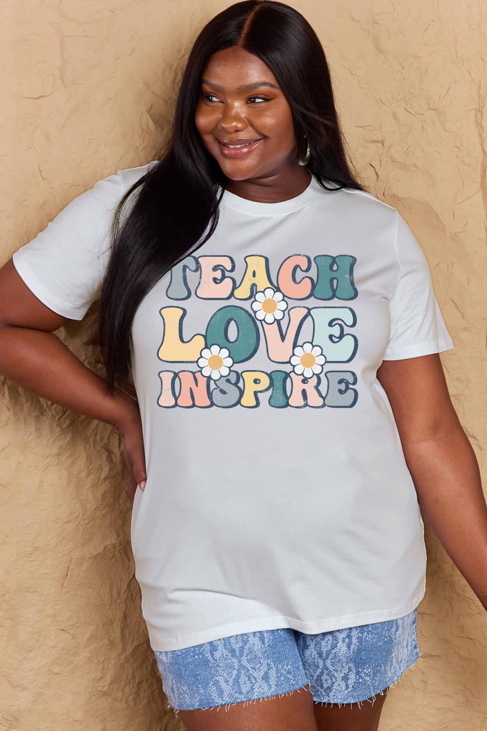 If you can read this Simply Love Full Size TEACH LOVE INSPIRE Graphic Cotton T-Shirt