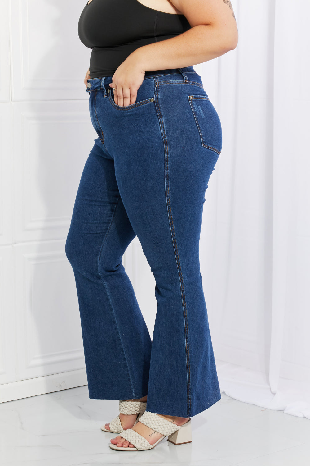 Never enough Judy Blue Ava Full Size Cool Denim Tummy Control Flare