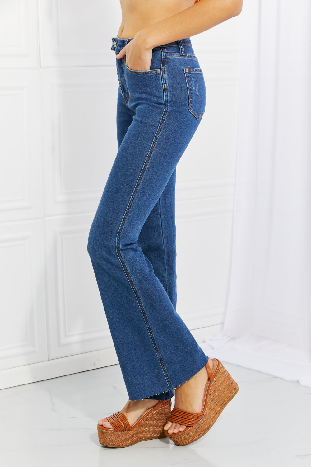 Never enough Judy Blue Ava Full Size Cool Denim Tummy Control Flare