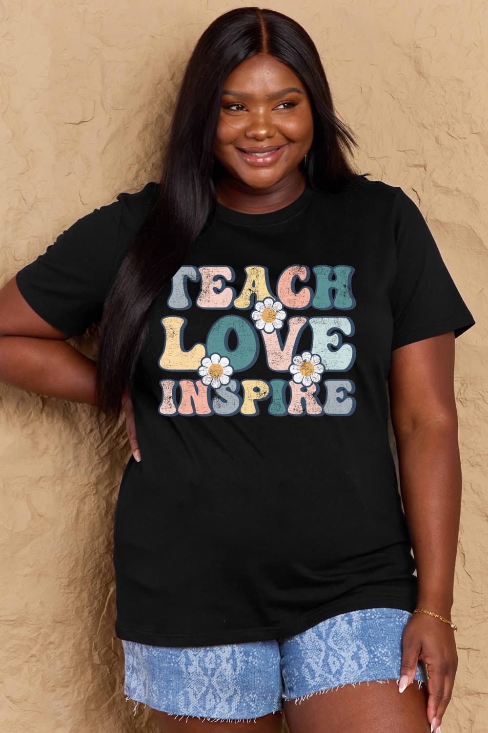 If you can read this Simply Love Full Size TEACH LOVE INSPIRE Graphic Cotton T-Shirt