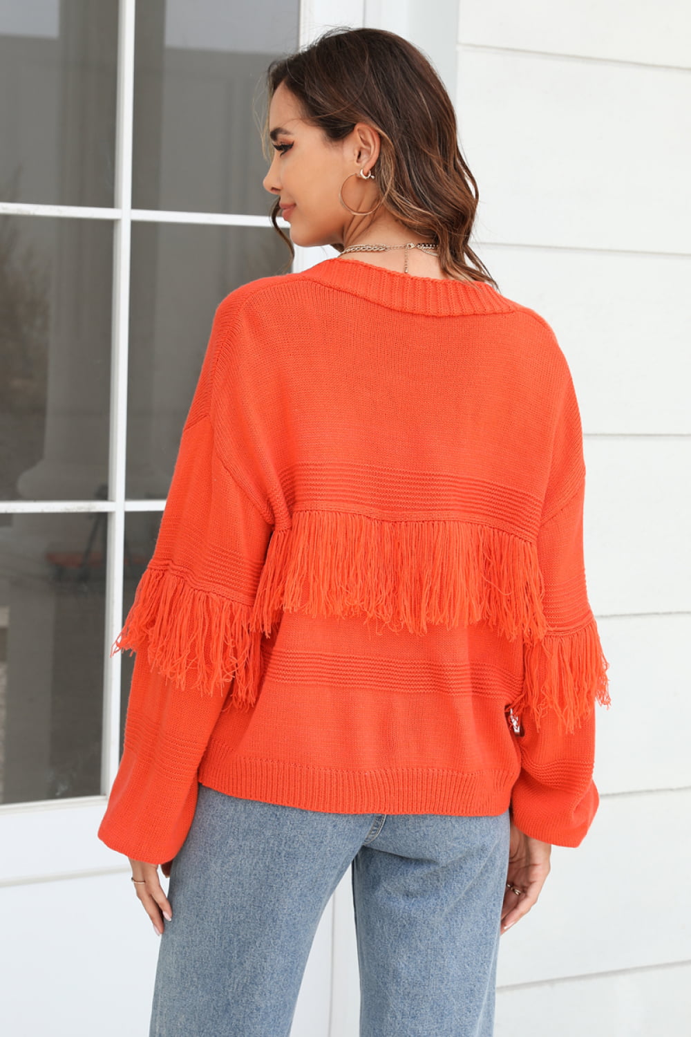 The beach is so overrated Double Take Fringe Trim Open Front Cardigan