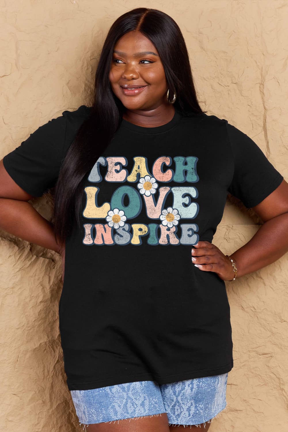 If you can read this Simply Love Full Size TEACH LOVE INSPIRE Graphic Cotton T-Shirt