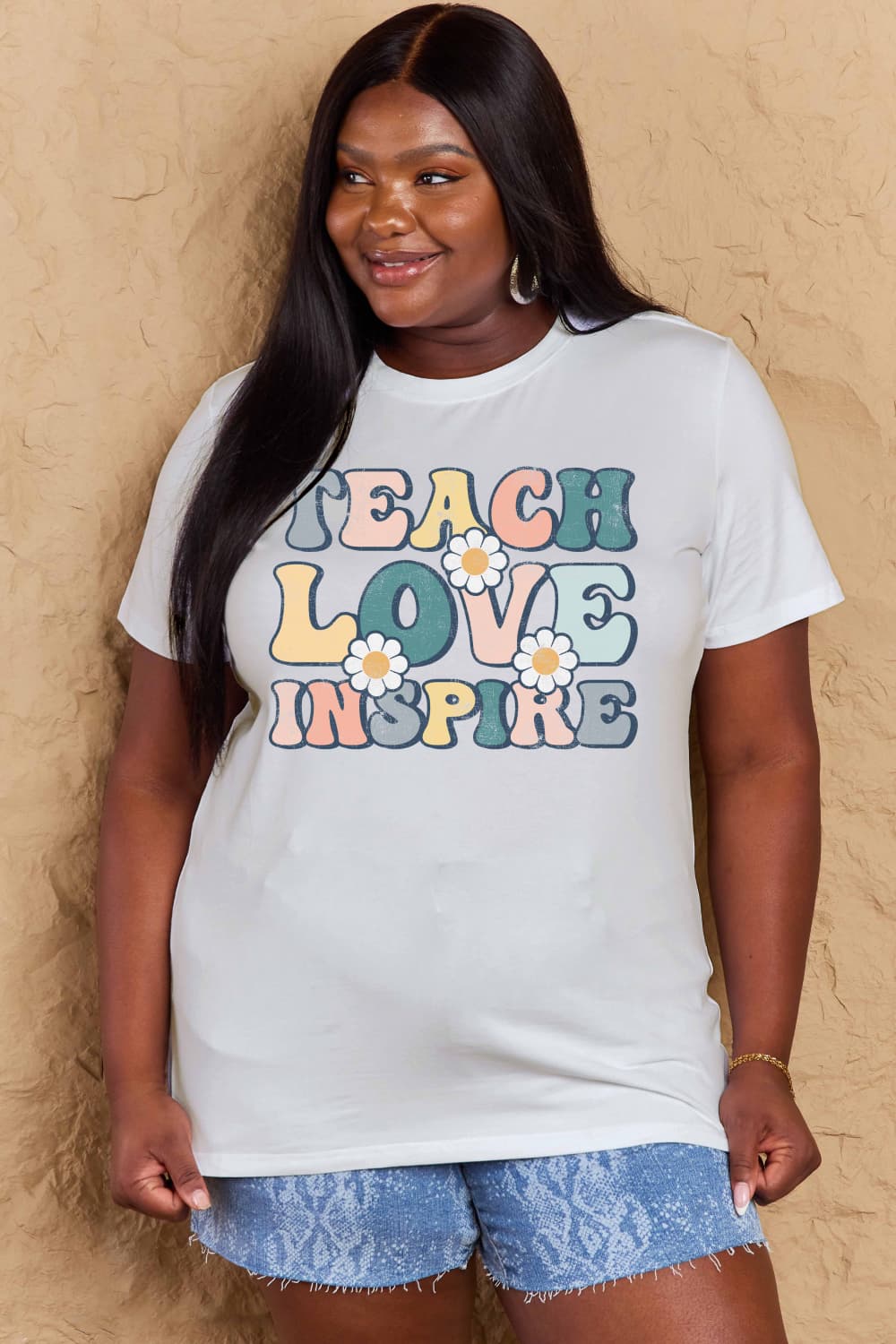 If you can read this Simply Love Full Size TEACH LOVE INSPIRE Graphic Cotton T-Shirt