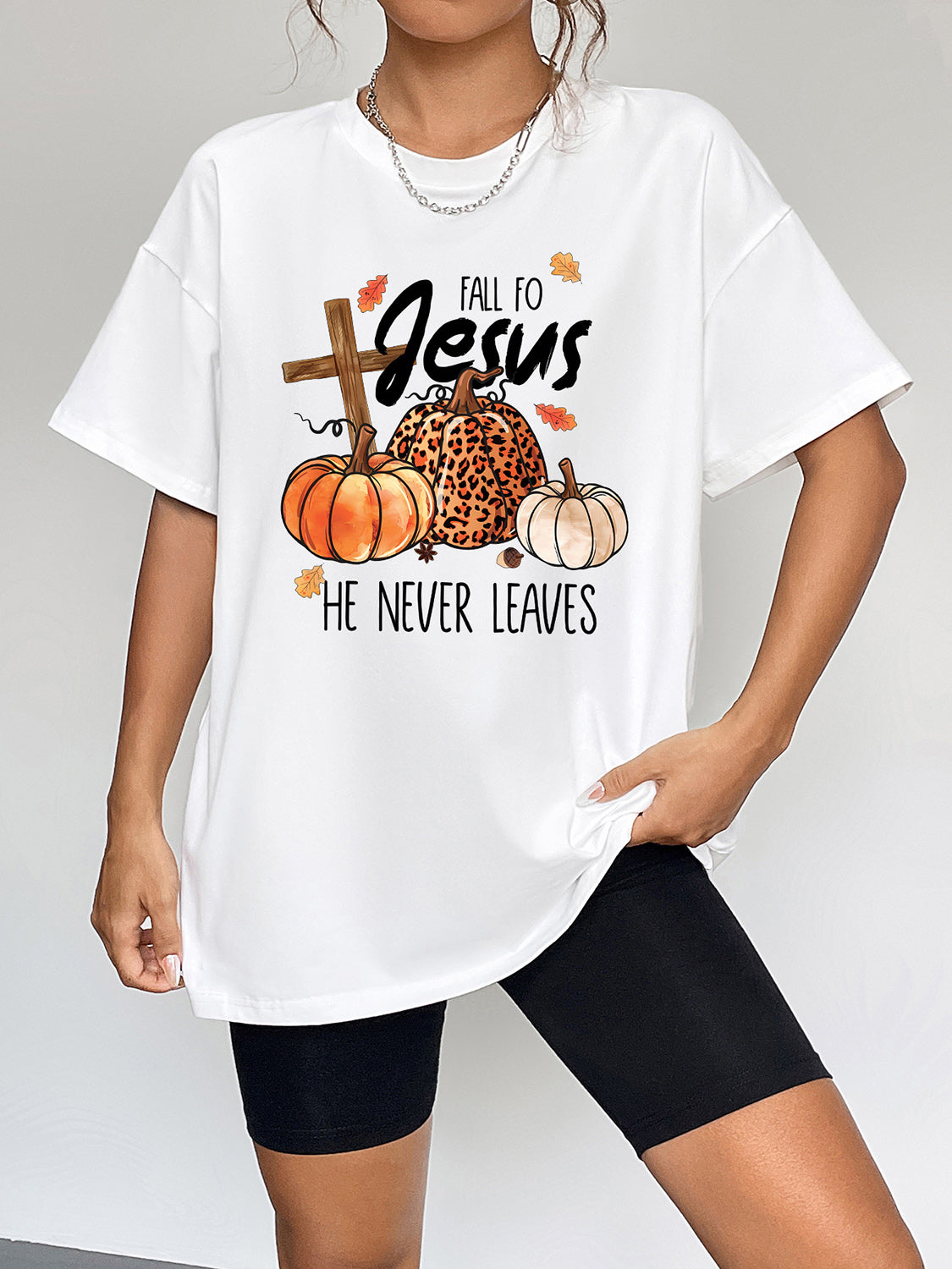 Jersey Girls Love Jesus Round Neck Short Sleeve Fall Season Graphic T-Shirt