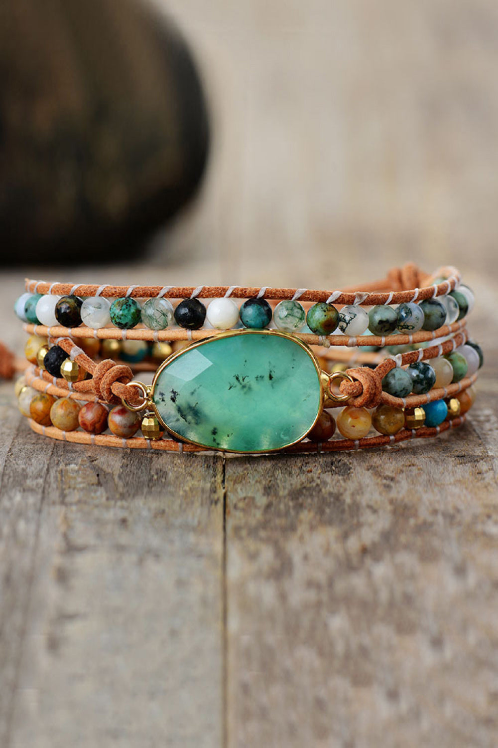 Don't wake me Natural Stone & Agate Layered Bracelet