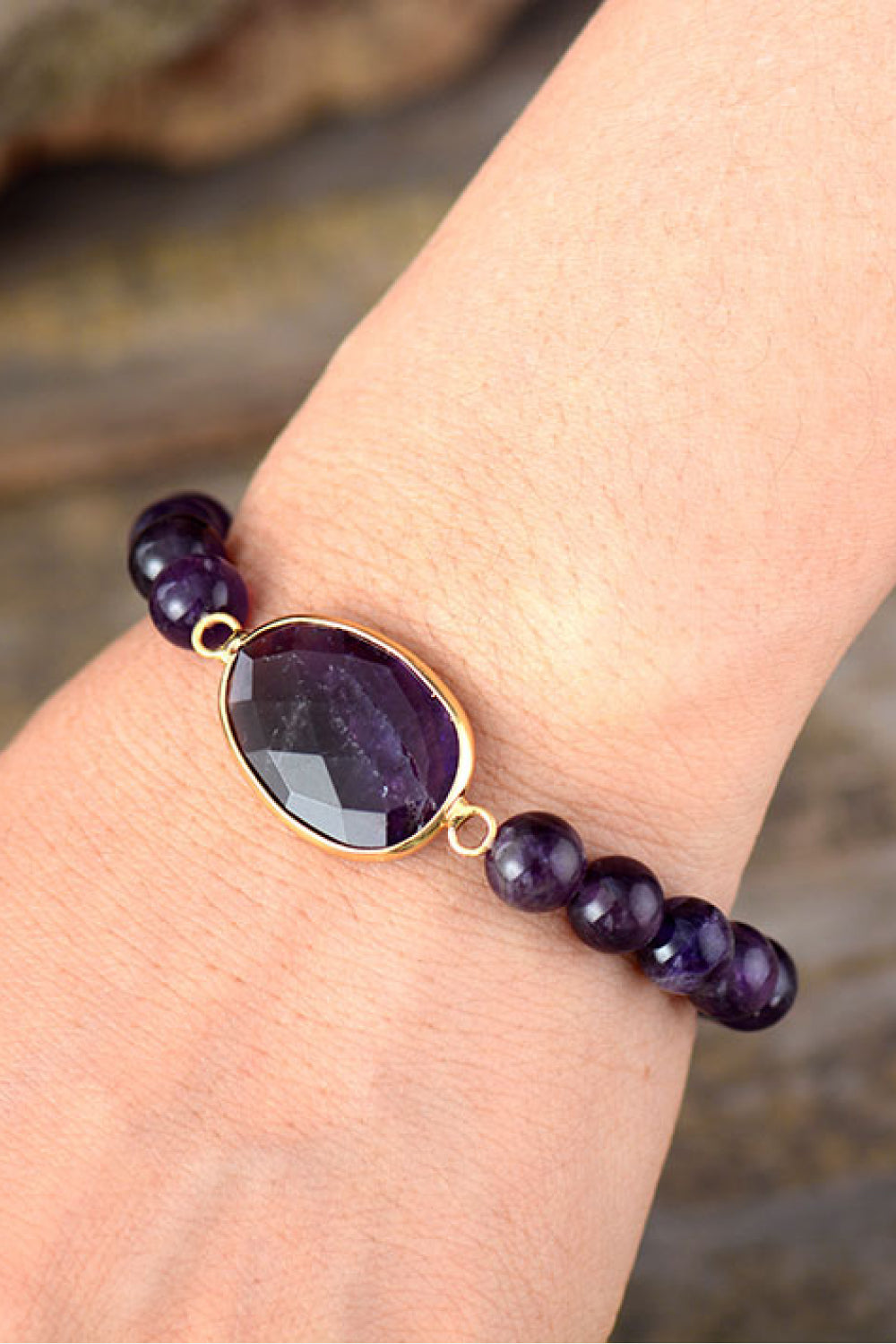 Confident in my skin Handmade Amethyst Beaded Bracelet