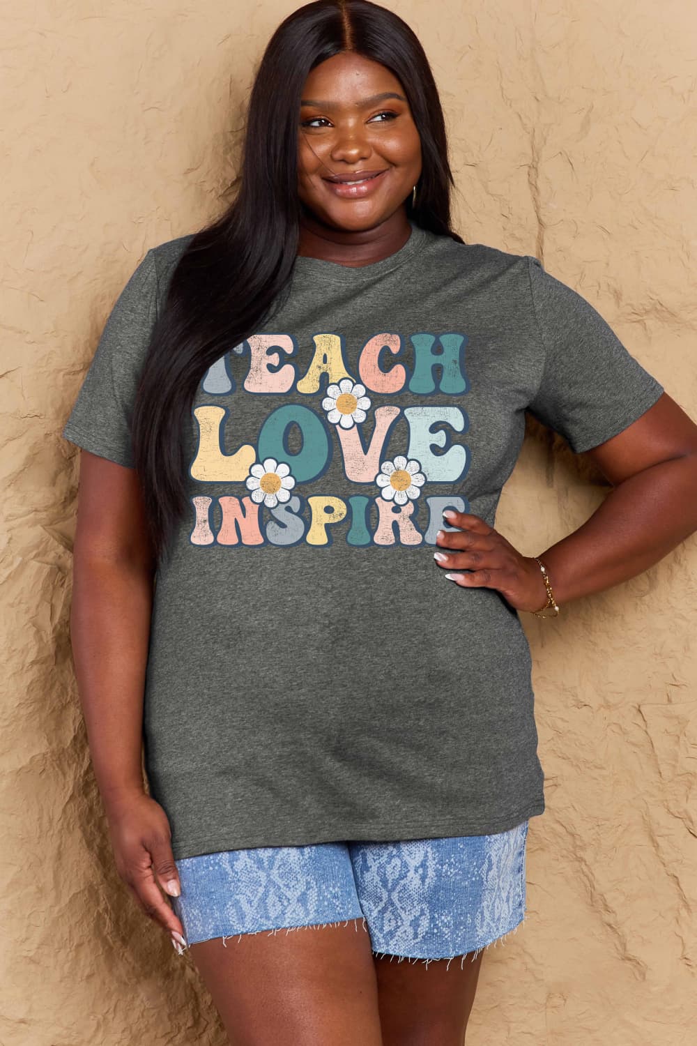 If you can read this Simply Love Full Size TEACH LOVE INSPIRE Graphic Cotton T-Shirt